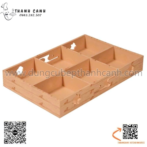 Khay món mời vân gỗ nhiều ngăn