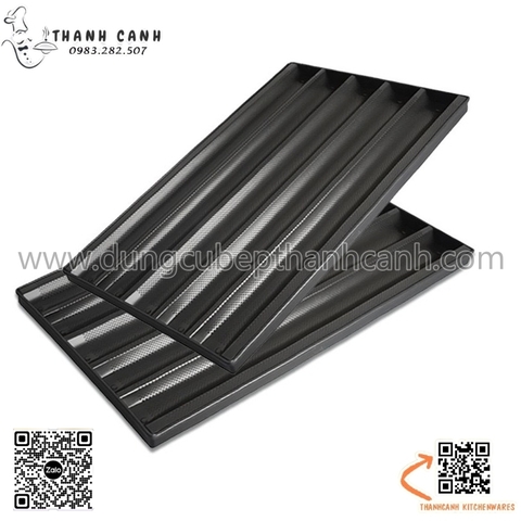 Khay nướng bánh mỳ chống dính 4 rãnh và 5 rãnh, khay làm bánh, khay sóng nướng bánh mỳ