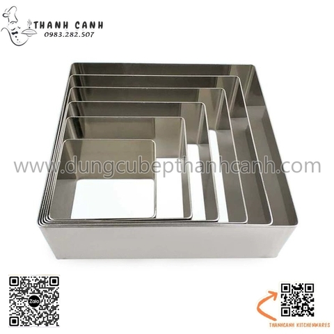 Khuôn salad bằng inox hình vuông hàng dày