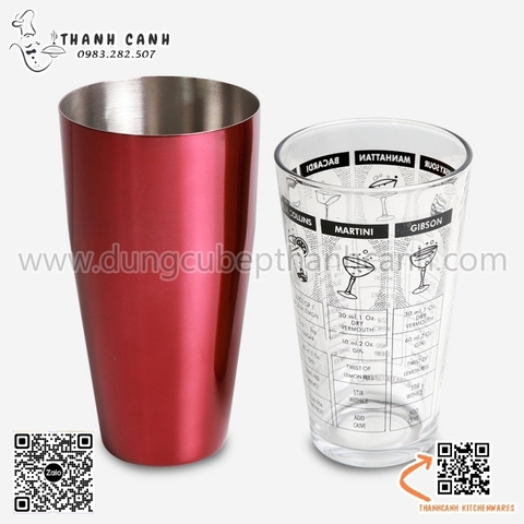 Bình Lắc Boston (1 Thủy Tinh và 1 Inox) - Dụng Cụ Pha Chế, Dụng Cụ Quầy Bar