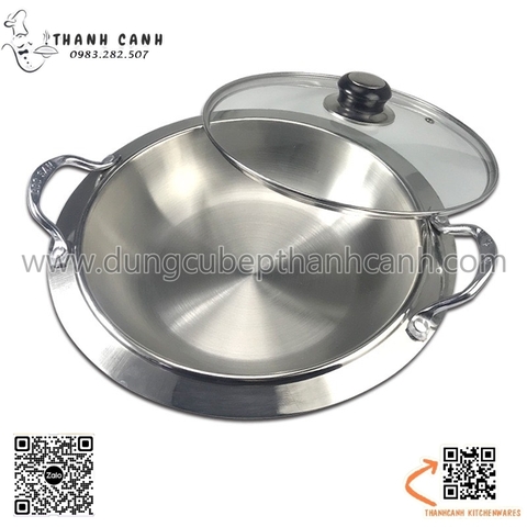 Nồi lẩu cạn inox hàn quốc, nồi lẩu cao cấp với nhiều kích thước khác nhau