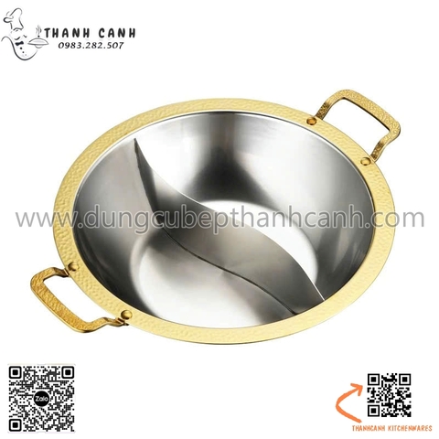 Nồi lẩu inox quai kim cương, nồi lẩu inox hai ngăn cao cấp với nhiều kích thước khác nhau