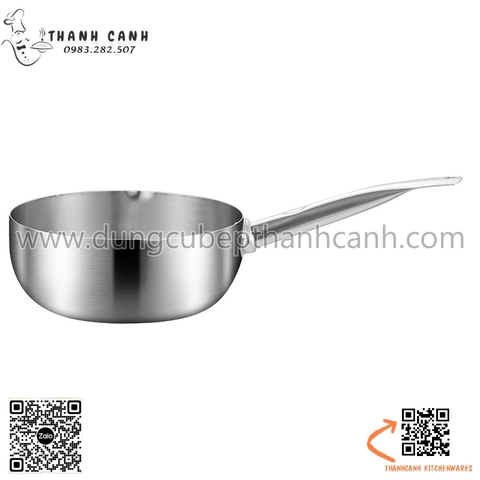 Nồi súp inox cán cầm inox Không nắp, nồi nấu mỳ, nấu soup bằng inox cao cấp