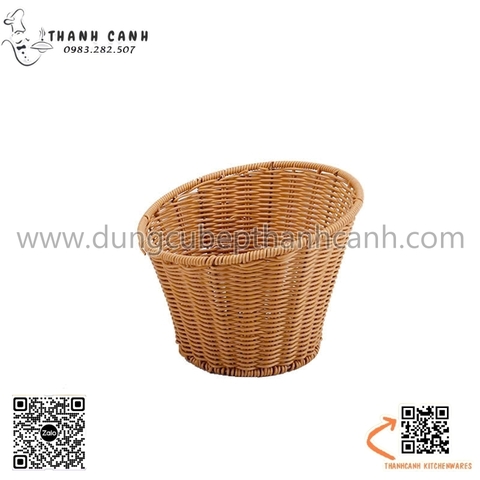 Rổ mây bầu đựng rau màu nâu