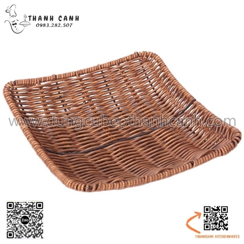 Rổ mây hình vuông màu nâu, rổ vuông giả mây cao cấp hình vuông cách điệu