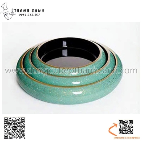 Khay bày sushi, sashimi màu xanh ngọc Nhật Bản