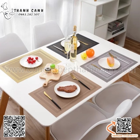 Thảm lót bàn ăn, tấm lót bàn ăn, place matt, thảm set up nhà hàng bàng nhựa PVC chống thấm nước