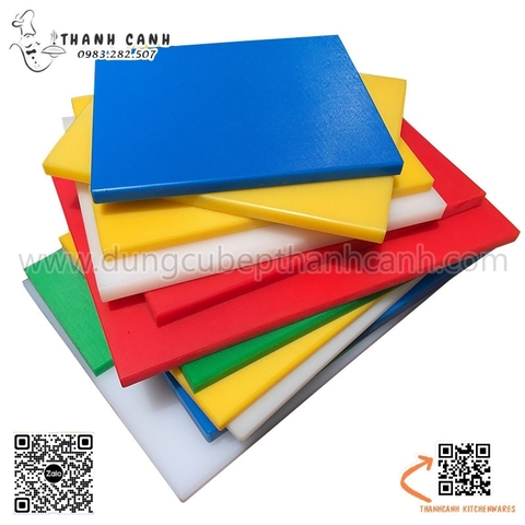 Thớt nhựa chữ nhật công nghiệp các màu, nhiều size và độ dày khác nhau