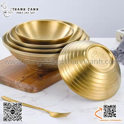 Bát Mỳ Udon màu vàng hai lớp, Bát Ăn Mì Trộn, Tô Ăn Mì Ramen Hai Lớp MÀU VÀNG