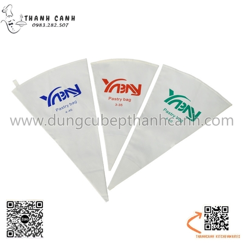 Túi bắt kem vải hình tam giác nhiều kích thước, túi bơm kem bằng vải sử dụng nhiều lần