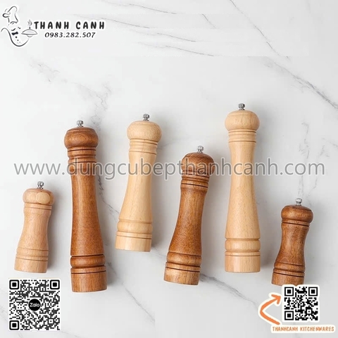 Dụng cụ xay tiêu gỗ, xay tiêu bằng gỗ, cối xay tiêu