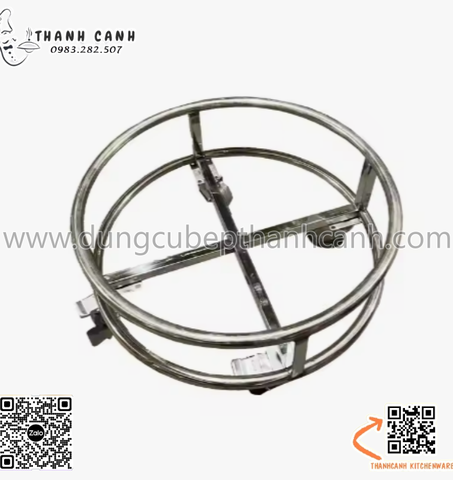 Giá kệ đẩy nồi xoong có bánh xe di chuyển bằng inox, giá đỡ nồi có bánh xe