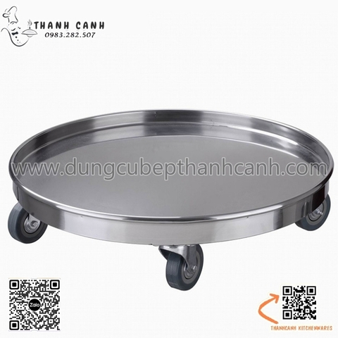 Đế chậu inox có bánh xe di chuyển, kệ để nồi có bánh xe hình tròn thông minh