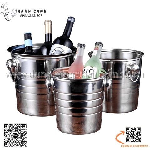 Xô inox đựng đá, ướp lạnh rượu bia thích hợp sử dụng trong quán ăn, nhà hàng tiêu chuẩn 3 sao