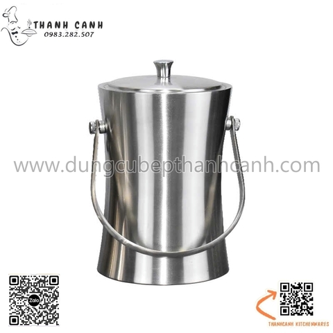 Xô ướp đá lạnh hai lớp cách nhiệt có nắp và quai xách