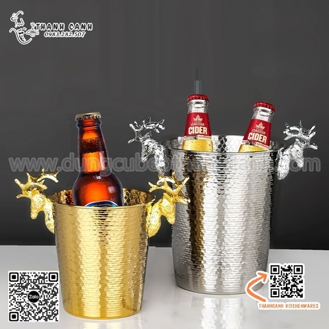 Xô ngâm rượu vang bằng inox đầu hươu vân vẩy cá mẫu mới