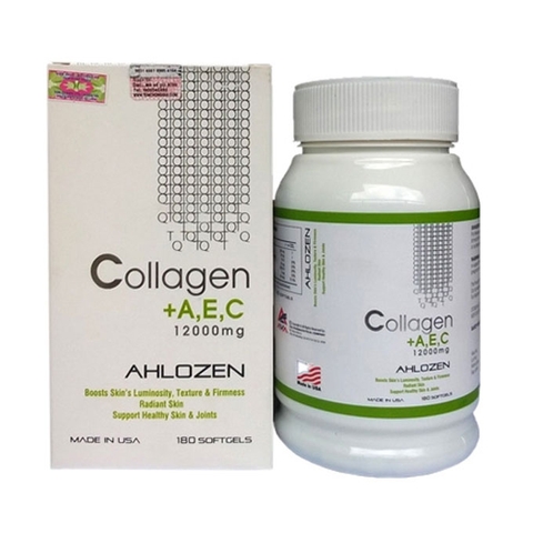 Viên uống bổ sung Collagen Ahlogen Collagen Aec+ 12000mg, Hộp 180 viên