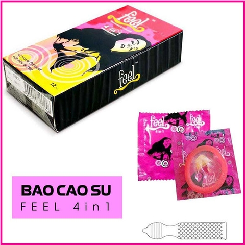 Bao cao su Feel 4in1, Hộp 12 cái