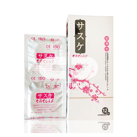 Bao Cao Su Siêu Mỏng Hạt Nổi Sasuke Nhật Bản, Hộp 12 cái