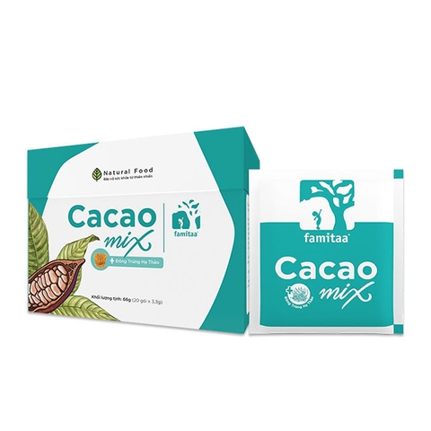 Cacao Mix giảm cân, giải độc, thải mỡ, Hộp 20 gói