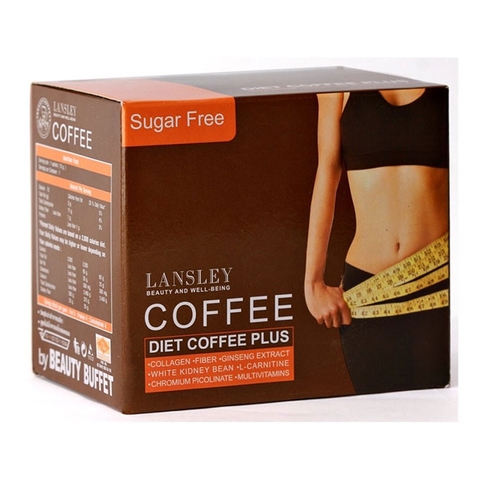 Cà Phê Giảm Cân LansLey Coffee Diet Coffee Plus Thái Lan, Hộp 10 gói 130g