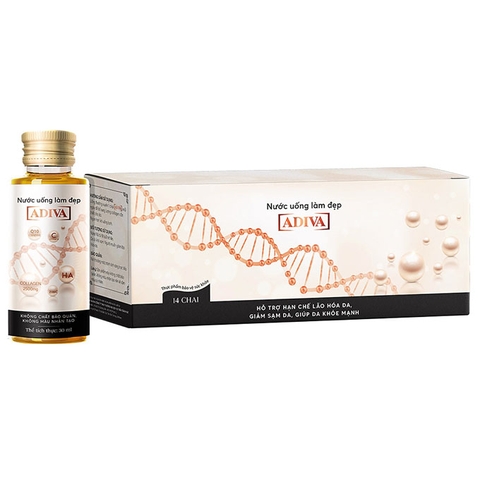 Nước uống đẹp da Collagen ADIVA, Hộp 14 lọ