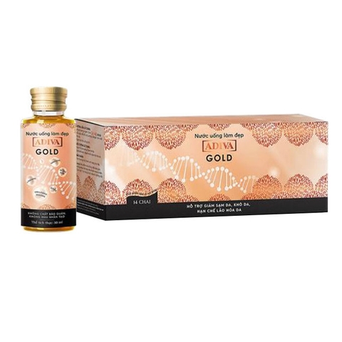 Nước uống đẹp da Collagen ADIVA Gold, Hộp 14 lọ