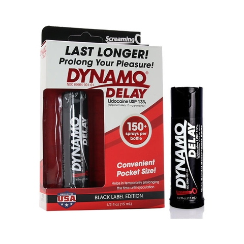 Chai xịt kéo dài thời gian quan hệ Dynamo Delay Black Label Edition, Chai 15 ml