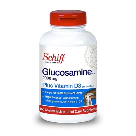 Viên uống bổ khớp Schiff Glucosamine 2000mg Plus Vitamin D3, Chai 150 viên