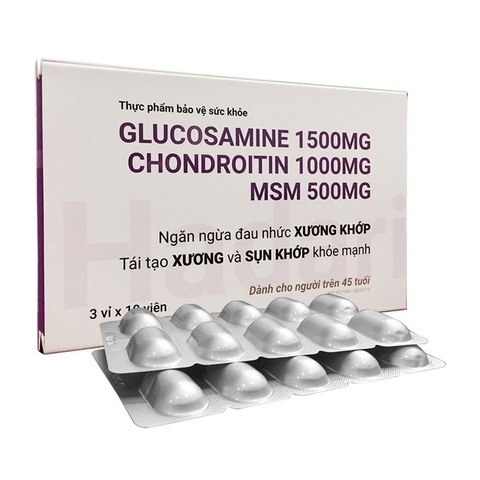 Hadariki Glucosamine 1500mg, Chondroitin 1000mg With MSM 500mg, Hộp 30 viên