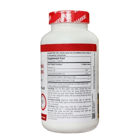 Hadariki Glucosamine 1500mg Chondroitin 1200mg, Chai 200 viên