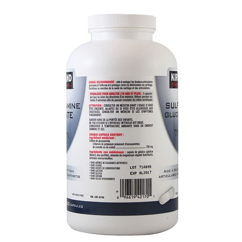 Viên uống bổ khớp Kirkland Signature Glucosamine Sulfate 750mg, Hộp 420 viên