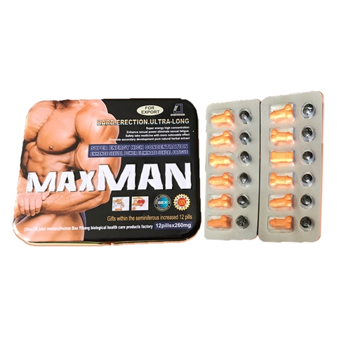 Thuốc cường dương MaxMan 260mg, Hộp 24 viên