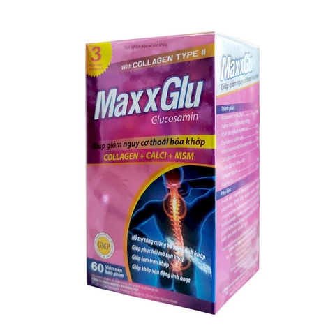 MaxxGlu Hỗ trợ giảm nguy cơ thoái hóa khớp, Hộp 60 Viên