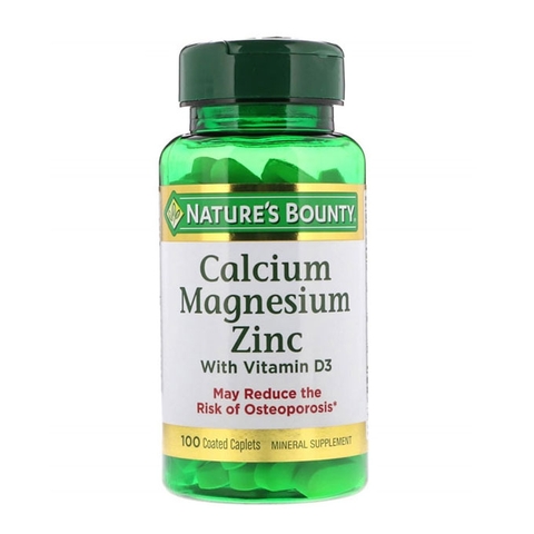 Nature's Bounty Calcium Magnesium Zinc With D3, Chai 100 Viên