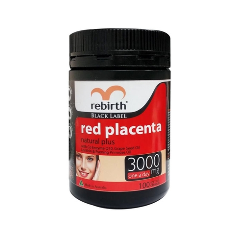 Nhau thai cừu đỏ Rebirth Red Placenta 3000mg, Hộp 100 viên
