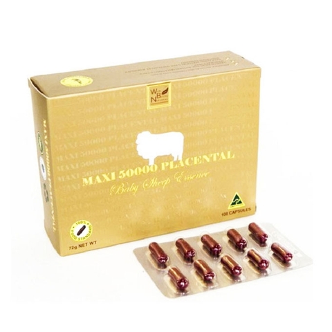 Nhau thai cừu Maxi 50000 Placental Baby Sheep Essence, Hộp 100 viên