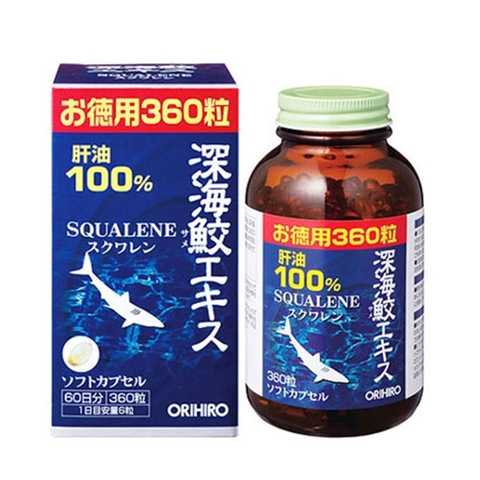 Dầu gan cá mập Orihiro Squalene Nhật Bản, Chai 360 viên