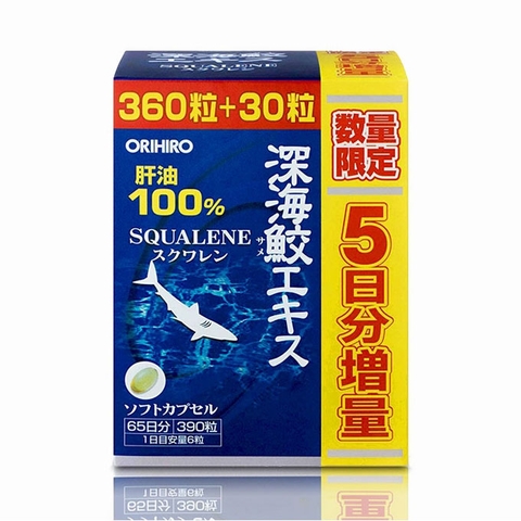 Dầu gan cá mập Orihiro Squalene Nhật Bản, Chai 390 viên