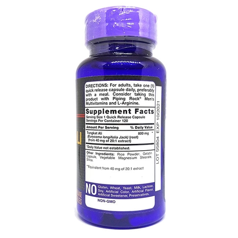 Pipingrock Ultra Tongkat Ali tinh chất rễ mật nhân, Hộp 120 viên