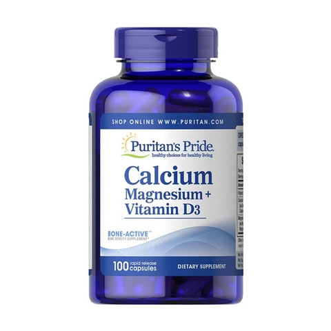 Puritan's Pride Calcium Magnesium Vitamin D3, Hộp 100 Viên