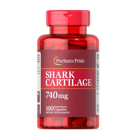 Sụn vi cá mập Puritan's Pride Shark Cartilage 740mg, Hộp 100 viên