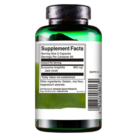 Swanson Tongkat Ali tinh chất cây mật nhân, Hộp 120 viên