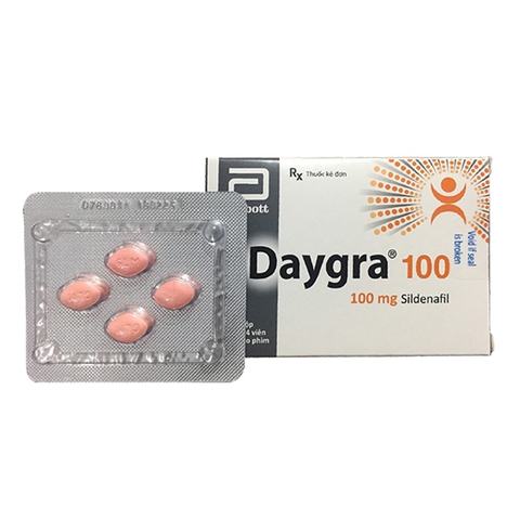 Thuốc cường dương Daygra 100 mg, Hộp 4 viên