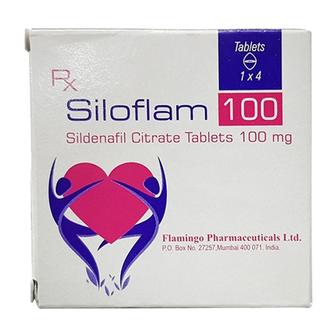 Thuốc cường dương Siloflam 100 mg, Hộp 4 viên