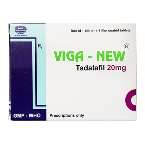 Thuốc cường dương Viga-New 20 mg, Hộp 4 viên