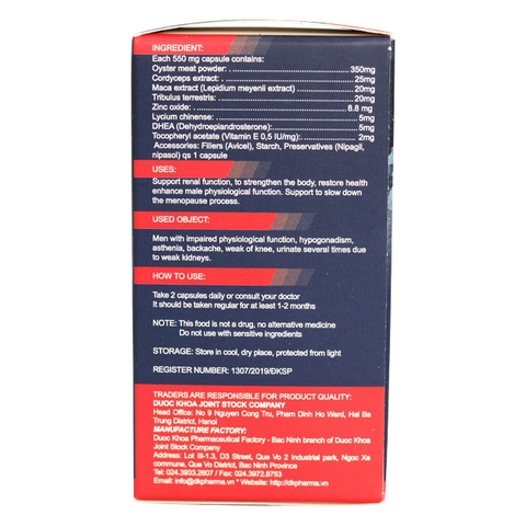 Tinh chất Hàu Maca, Hộp 30 viên