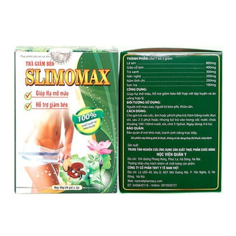 Trà giảm cân Học Viện Quân Y Slimomax, Hộp 20 gói