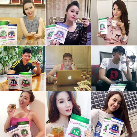 Combo Trà giảm cân Leptin Teatox sáng và đêm 14 ngày