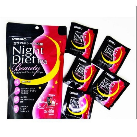 Trà giảm cân Orihiro Night Diet Tea Beauty, Túi 16 gói x 2g